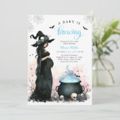 Halloween Baby shower Witch Invitation Kaart (Staand voorkant)