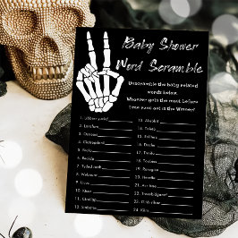 Halloween Baby shower Word Scramble Game Kaart