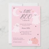 Halloween baby shower zacht roze schattig spook kaart (Voorkant)