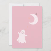 Halloween baby shower zacht roze schattig spook kaart (Achterkant)