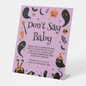 Halloween Baby shower Zeg niet Baby Game Reclamebord Met Voetstuk (Voorkant)