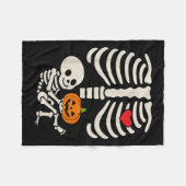 Halloween Baby Skeleton Heart Pregnancy Outfit  Fleece Deken (Voorkant (Horizontaal))