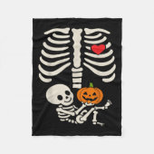Halloween Baby Skeleton Heart Pregnancy Outfit  Fleece Deken (Voorkant)