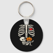 Halloween Baby Skeleton Heart Pregnancy Outfit  Sleutelhanger (Voorkant)