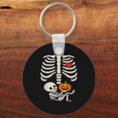 Halloween Baby Skeleton Heart Pregnancy Outfit  Sleutelhanger (Voorkant)