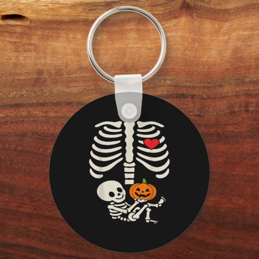 Halloween Baby Skeleton Heart Pregnancy Outfit  Sleutelhanger (Voorkant)