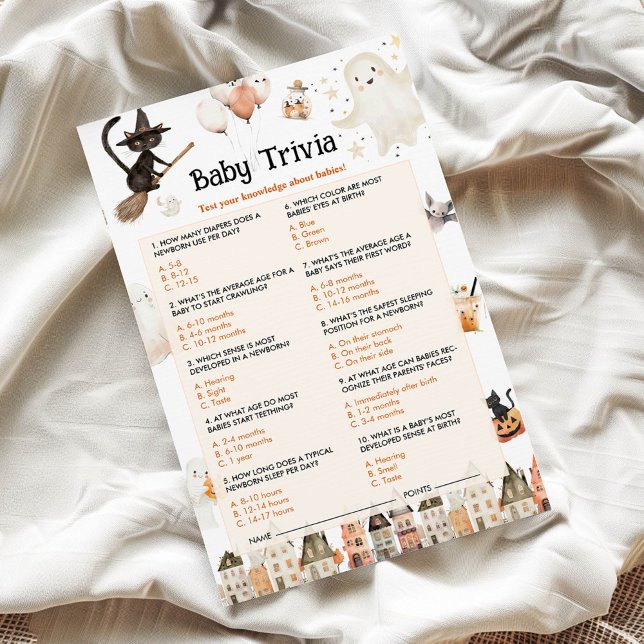 Halloween Baby Trivia Baby shower Game (Creator heeft geüpload)