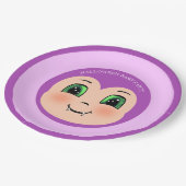 Halloween baby vampier op vioolfeest papieren bordje (Gekanteld)