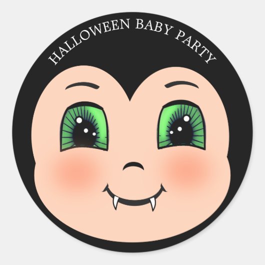Halloween baby vampier ronde sticker (Voorkant)