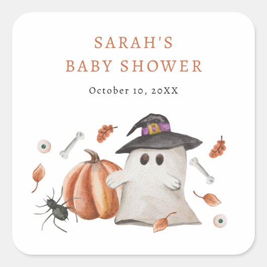 Halloween Babyfeestje Vierkante Sticker (Voorkant)