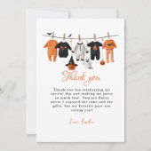 Halloween babykleding Baby shower Bedankt Card Kaart (Voorkant)