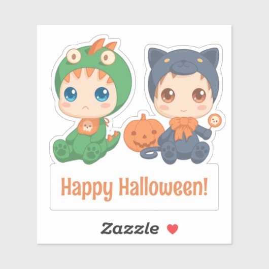 Halloween Baby's Black Cat Dragon Aangepaste tekst Sticker (Vel)