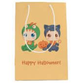 Halloween baby's zwarte kat draak kostuum medium cadeauzakje (Voorkant)