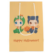 Halloween baby's zwarte kat draak kostuum medium cadeauzakje (Achterkant)