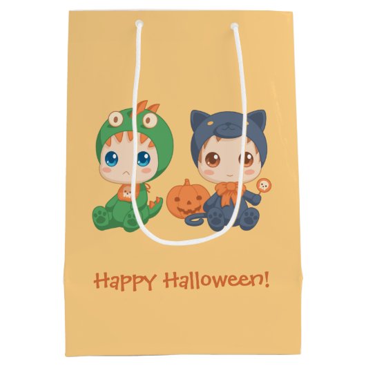 Halloween baby's zwarte kat draak kostuum medium cadeauzakje (Achterkant)