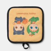 Halloween baby's zwarte kat draak kostuum pannenlap (Voorkant)