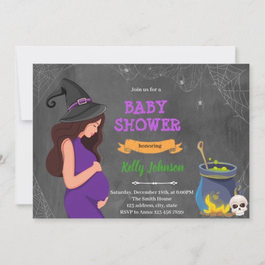 Halloween babyshower uitnodiging  (Voorkant)