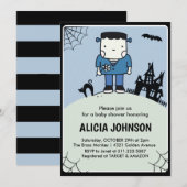 Halloween babyshower uitnodiging oktober Schattig (Voorkant / Achterkant)