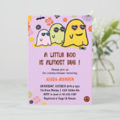 Halloween babyshower uitnodigingen meisjes (Staand voorkant)