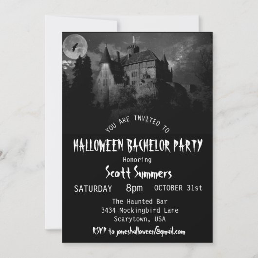 Halloween Bachelor Party Haunted House Kaart (Voorkant)
