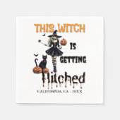 Halloween Bachelorette Deze Heks Wordt Hitch Servet (Voorkant)