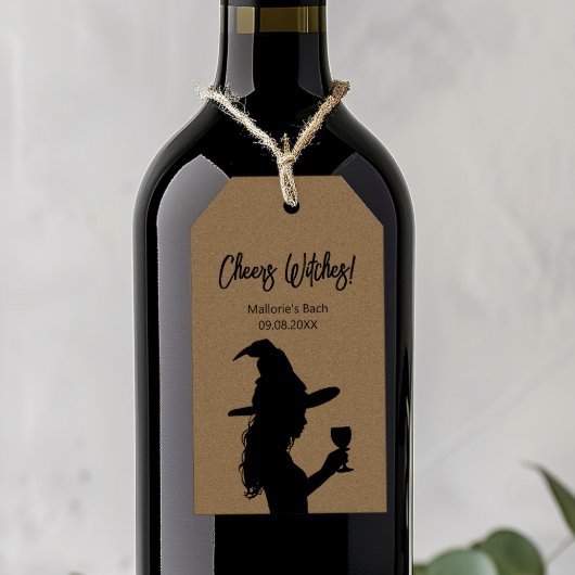 Halloween Bachelorette Favor-labels, Proost Heksen Cadeaulabel