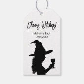 Halloween Bachelorette Favor-labels, Proost Heksen Cadeaulabel (Voorkant)