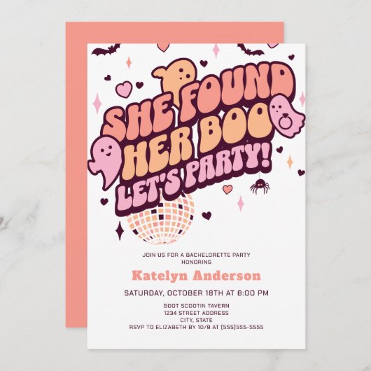 Halloween Bachelorette Kaart (Voorkant / Achterkant)