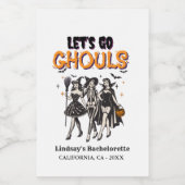 Halloween Bachelorette laten we gaan ghoul Wijn Etiket (Enkel label)