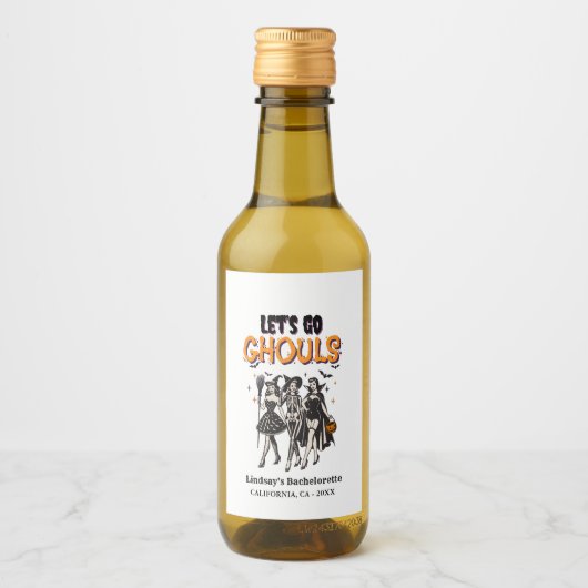 Halloween Bachelorette laten we gaan ghoul Wijn Etiket (Voorkant)