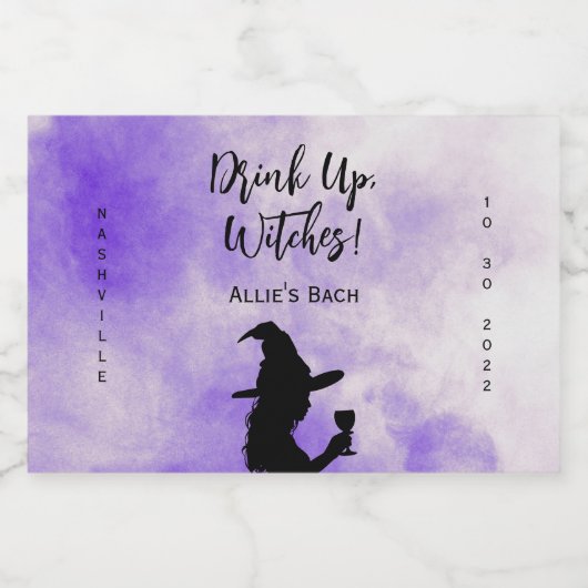 Halloween Bachelorette Party Drink getuigen op Likeurfles Etiket (Enkel label)