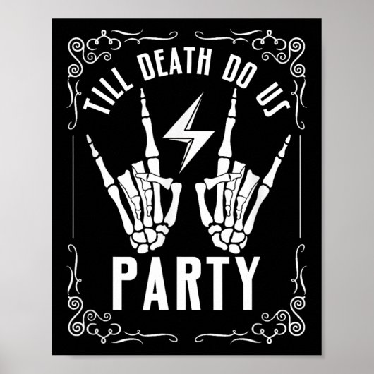 Halloween Bachelorette Till Death Do Us Party Skel Poster (Voorkant)
