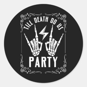 Halloween Bachelorette Till Death Do Us Party Skel Ronde Sticker