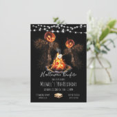 Halloween Backyard Bonfire reeks lichten Kaart (Staand voorkant)