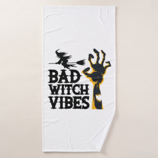 Halloween Bad Witch Vibes Birthday Badhanddoek