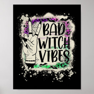 Halloween Bad Witch Vibes Peace Hand Sign-WOwee Poster