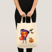 Halloween Bag-Girl Witch Tote Bag (Voorkant (product))