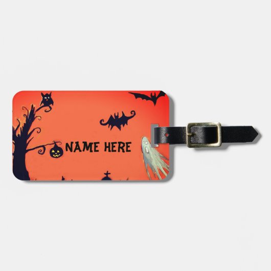 Halloween, Bagagelabel Aangepaste naam (Voorkant horizontaal)