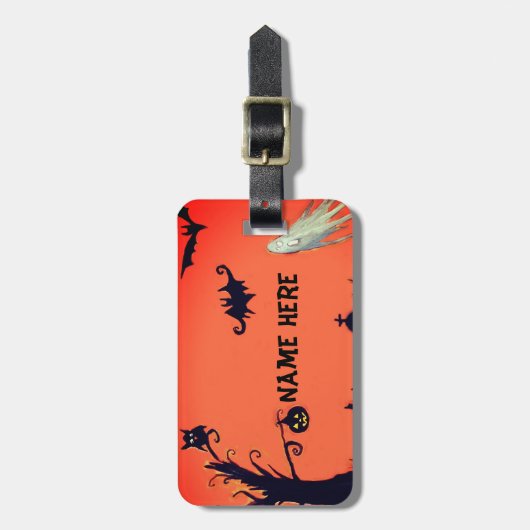 Halloween, Bagagelabel Aangepaste naam (Voorkant verticaal)