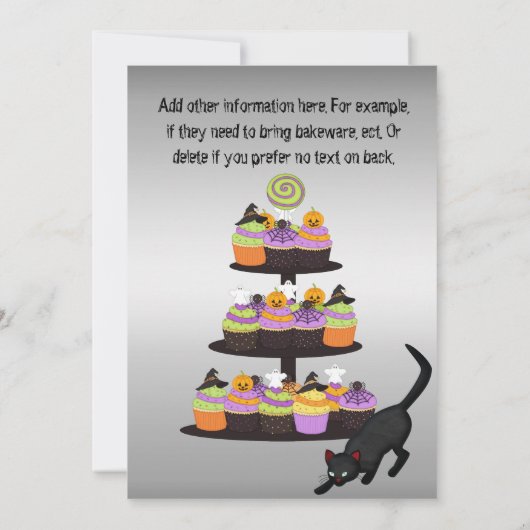 Halloween Bake Swap Party Uitnodiging (Achterkant)