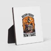 Halloween Baker Shirt Heks Bezem Gebroken Design_1 Fotoplaat (Voorkant)