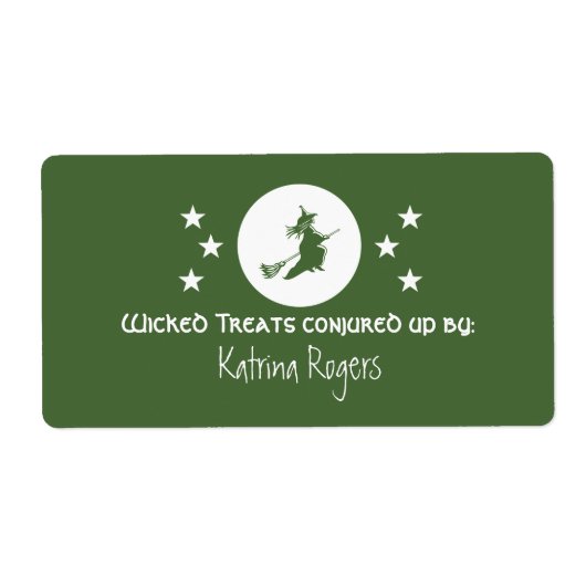 Halloween Baking Labels, Green Etiket (Voorkant)