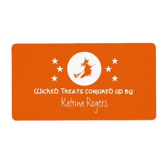 Halloween Baking Labels, Oranje Etiket (Voorkant)
