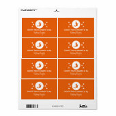 Halloween Baking Labels, Oranje Etiket (Full Sheet)
