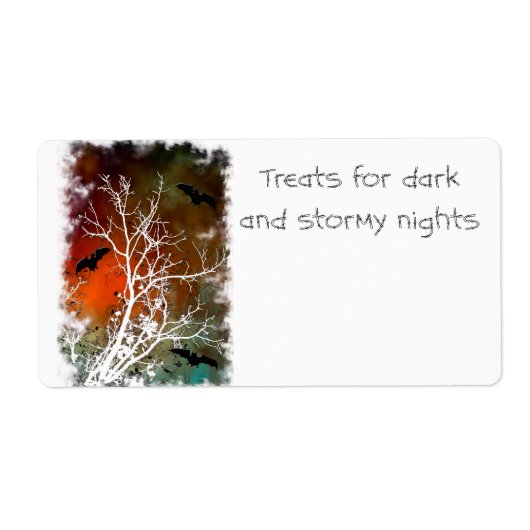 Halloween Baking of Drink mix Labels stormy night (Voorkant)