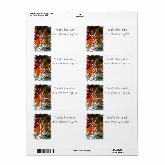 Halloween Baking of Drink mix Labels stormy night (Full Sheet)