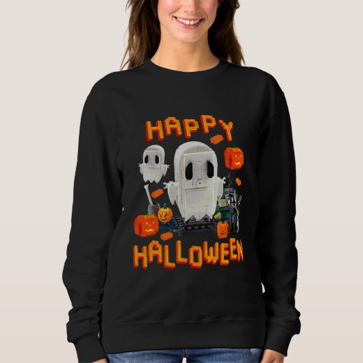 Halloween Baksteen Bouwer Blokken Meester Bouwer K Trui (Voorkant)