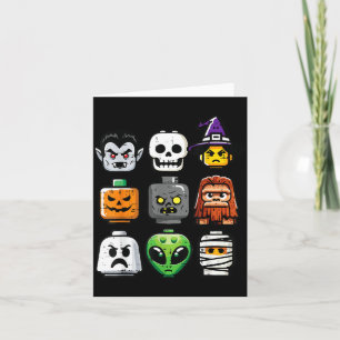 Halloween Baksteen Pompoen Geest Hoofden Kostuum J Kaart