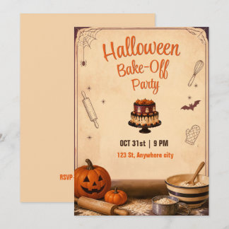 Halloween Bakwedstrijd Feest Uitnodiging