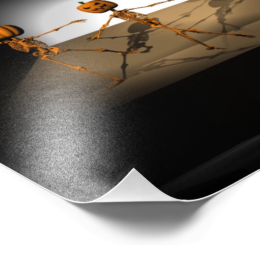 Halloween Ballet Ballet Dancing Pumpkins Foto Afdruk (Hoek)